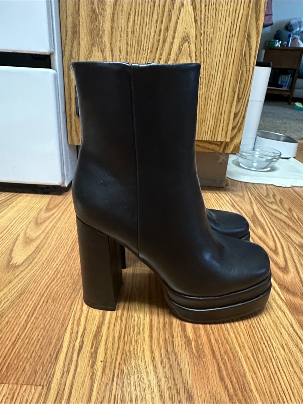 Women’s Black Platform Block Heel Ankle Boots